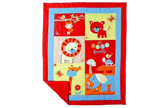 Animals R my Playmates Quilt (Red)