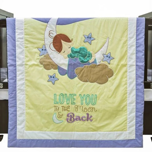 Love U to the Moon Quilt (Yellow)