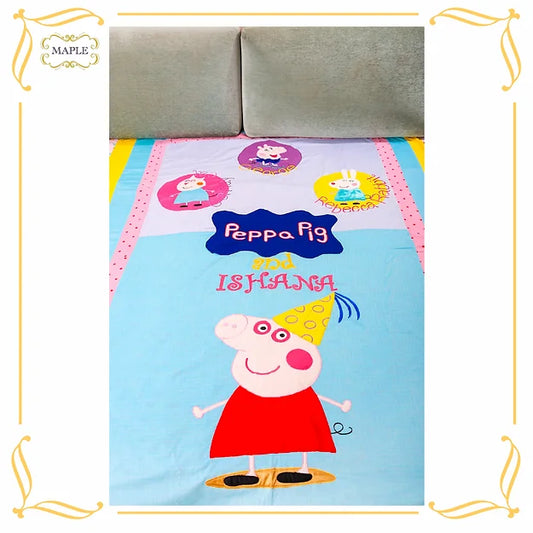 Peppa Pig Single Bed Quilt (Teal)