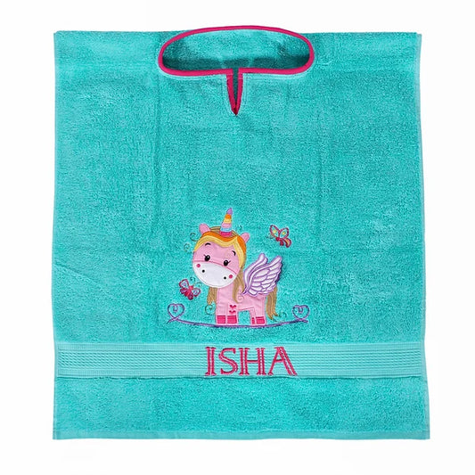 Unicorn Towel Poncho (Sea Green)