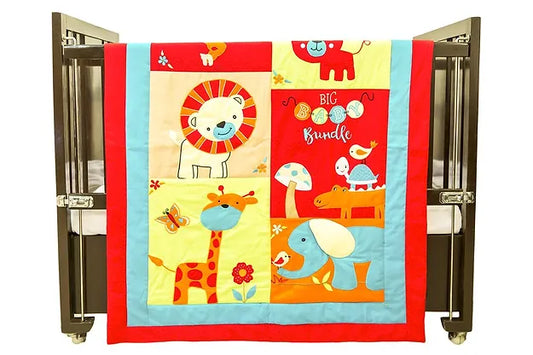 Animals R my Playmates Quilt (Red)