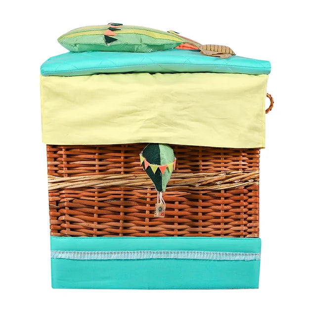 Cappadocia Medium Basket with Embellishments (Sea Green)