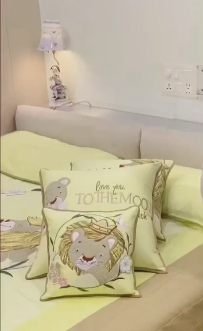 Lion Family 6pcs Bedding Set (Lemon)