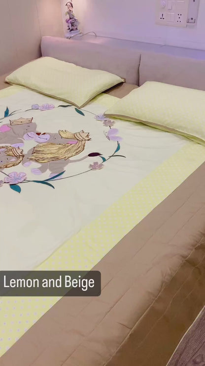 Lion Family 6pcs Bedding Set (Lemon)